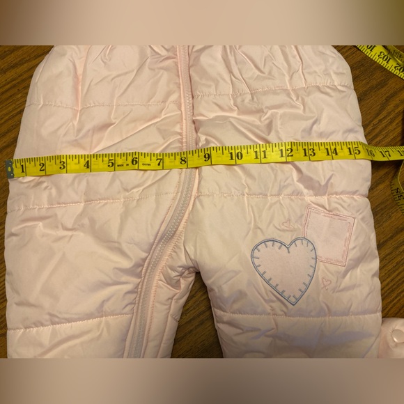 London Fog Pink Snow Bib with attached booties - size 12 months - NWOT - Picture 6 of 7